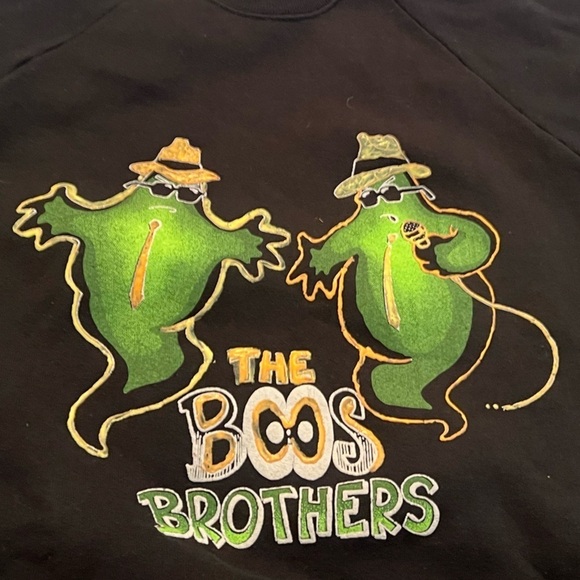 Vintage 1980s Boos Brothers Ghosts Halloween 80s Pullover Sweatshirt - Picture 3 of 5